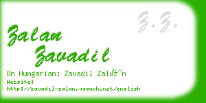 zalan zavadil business card